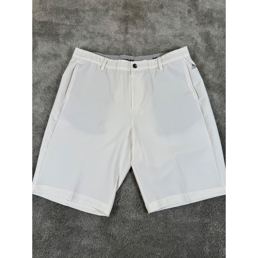 Adidas Golf Shorts Mens 38 White Performance Stretch Flat Front Ultimate365 9.5"